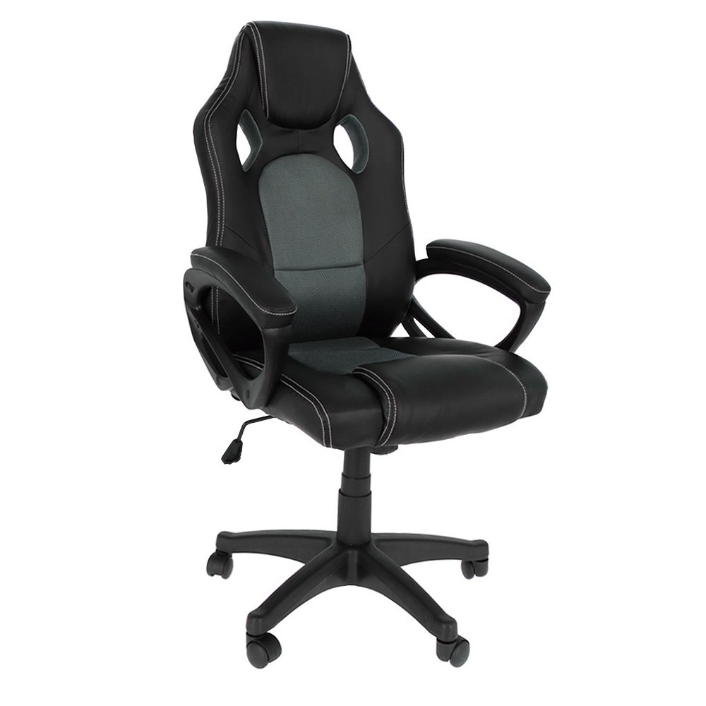bureaustoel manhattan grijs 01 sedia da ufficio racing gaming poltrona studio ruote girevoli sportiva grey (in promozione) -